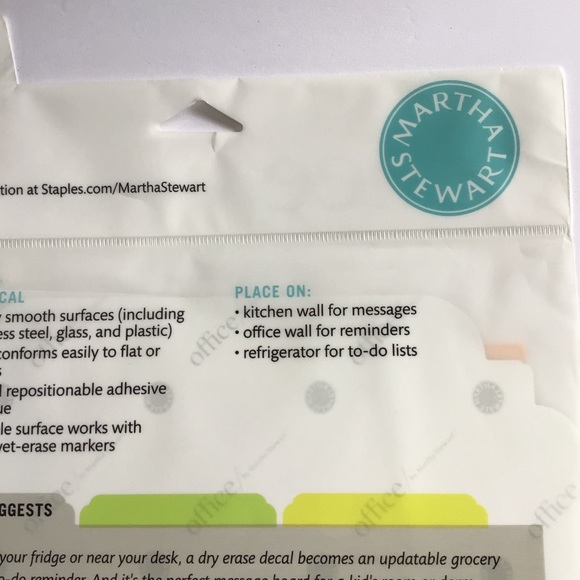MARTHA STEWART OFFICE DRY ERASE DECALS NWT SET OF TWO - Picture 4 of 11